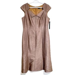 DAVID MEISTER Tan Sleeveless Office Cocktail Dress size 10